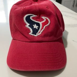 Read rhinestone Texans hat